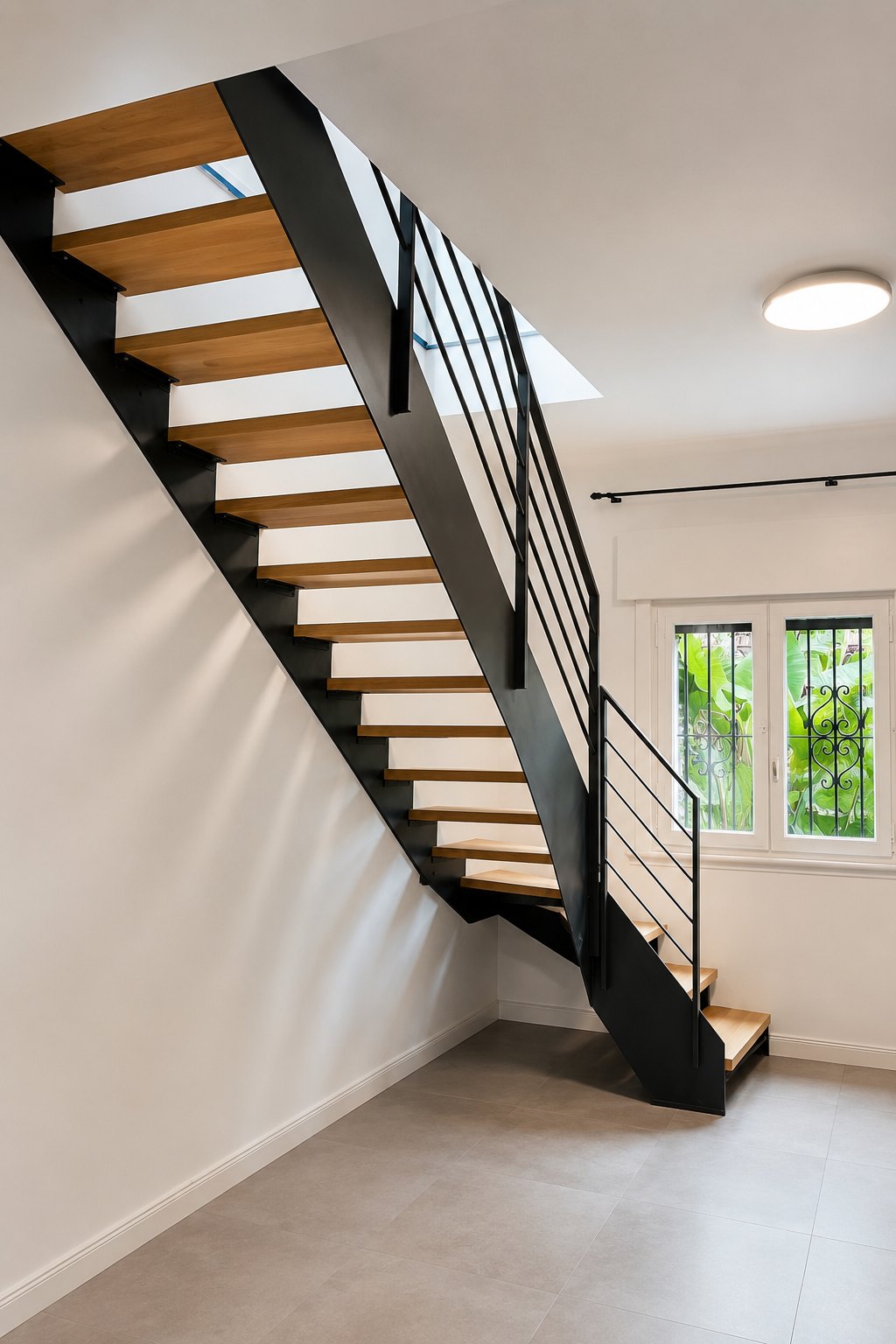 Escalera metálica interior con diseño a medida